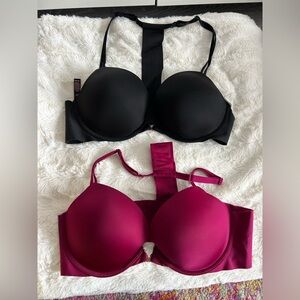 Victoria's Secret Racerback Black and Burgundy Bras